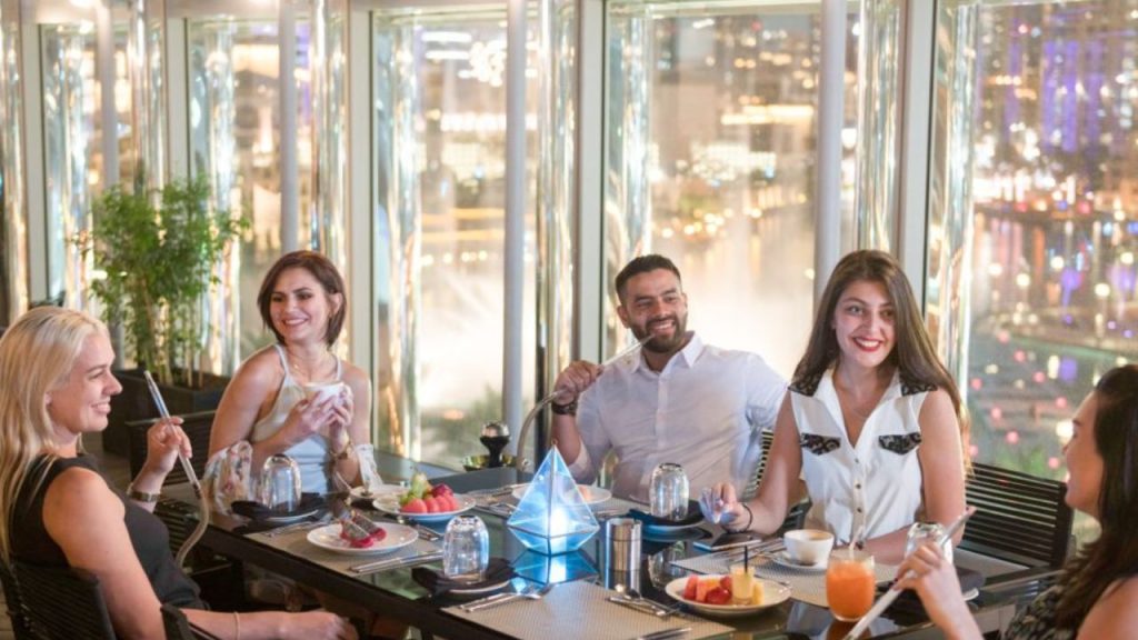 Dining in the Burj Club on Floor 124 of the Burj Khalifa