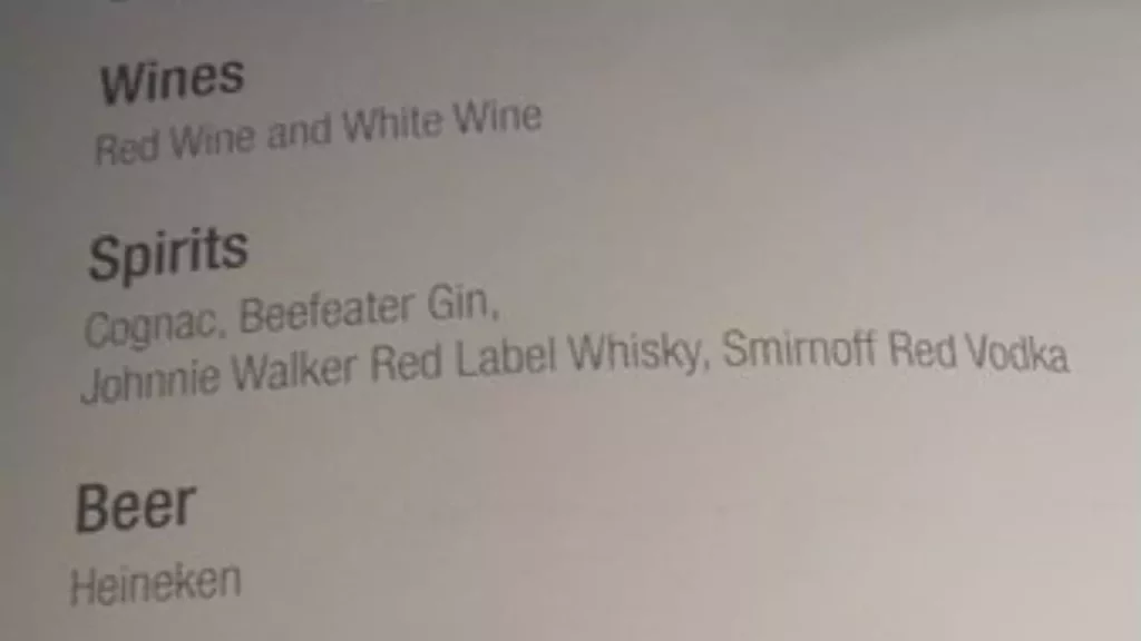What is the Qatar Airways drink menu?
